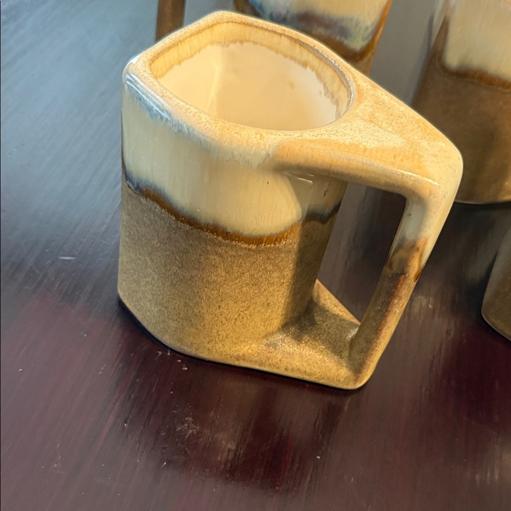 Vintage Stoneware Mug Set by Artist Rodolfo Padilla - Picture 3 of 5